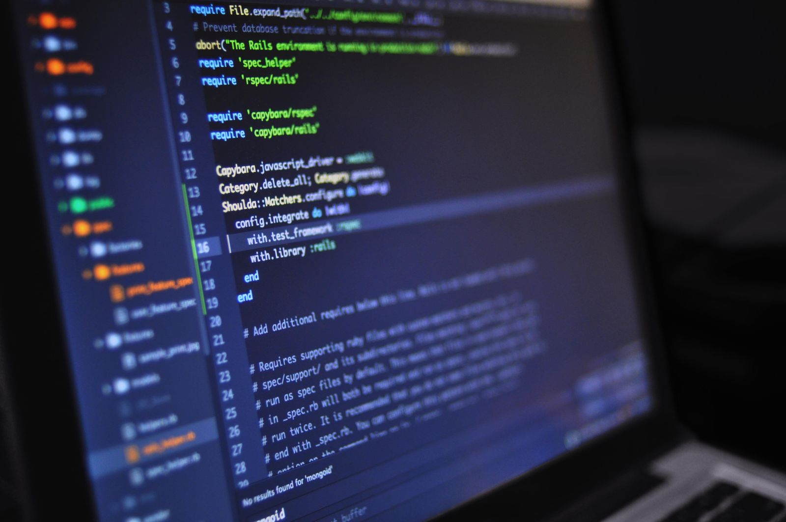 Programmcode auf dem Bildschirm